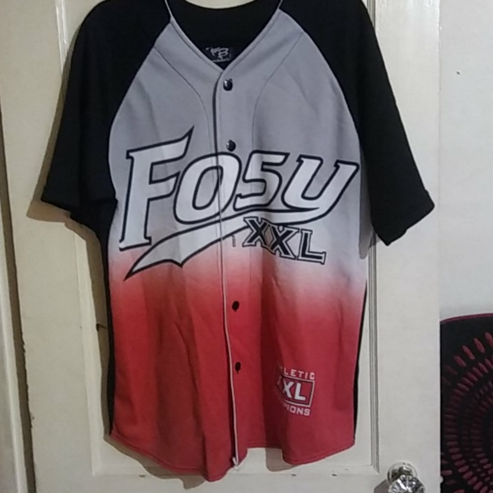 Men's Red and Black Casual Button Down Shirt